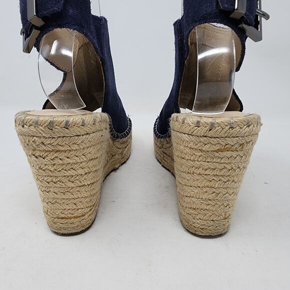 Kenneth Cole Olivia Suede Leather Wedge Platform Espadrilles Heels 7 Sandals - Picture 5 of 11